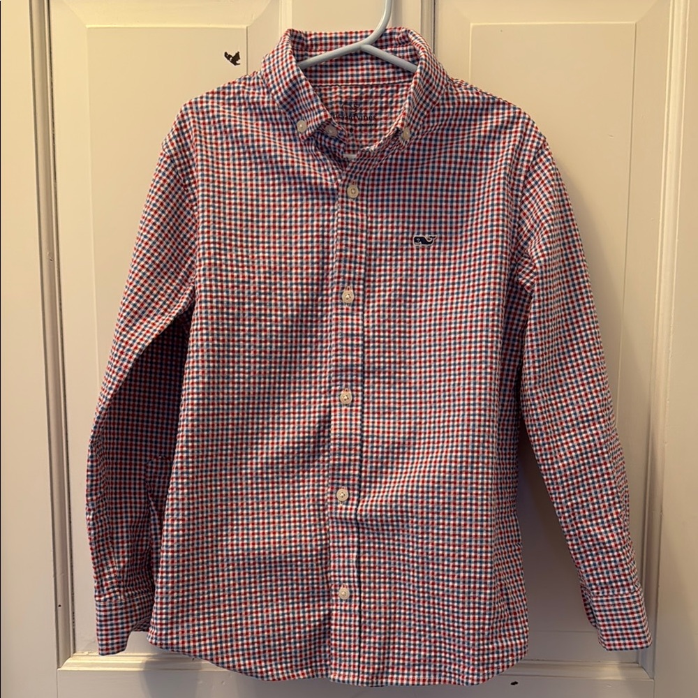 Boys Vineyard Vines Red and Blue Buttondown Shirt